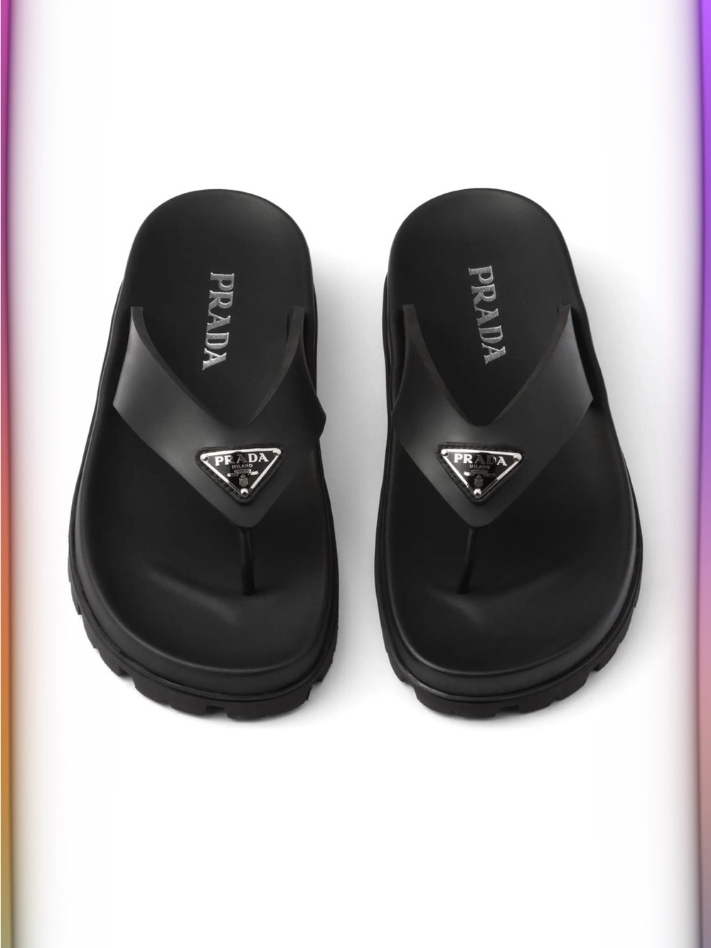 PRADA Rubber Thong Sandals / Black / Size EU 39 - Picture 2 of 16